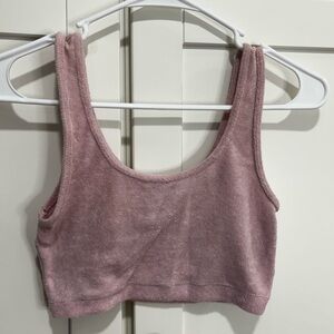 Pink Terry Cloth Crop Top